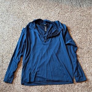 RHONE Deep Blue Perforated Long Sleeve